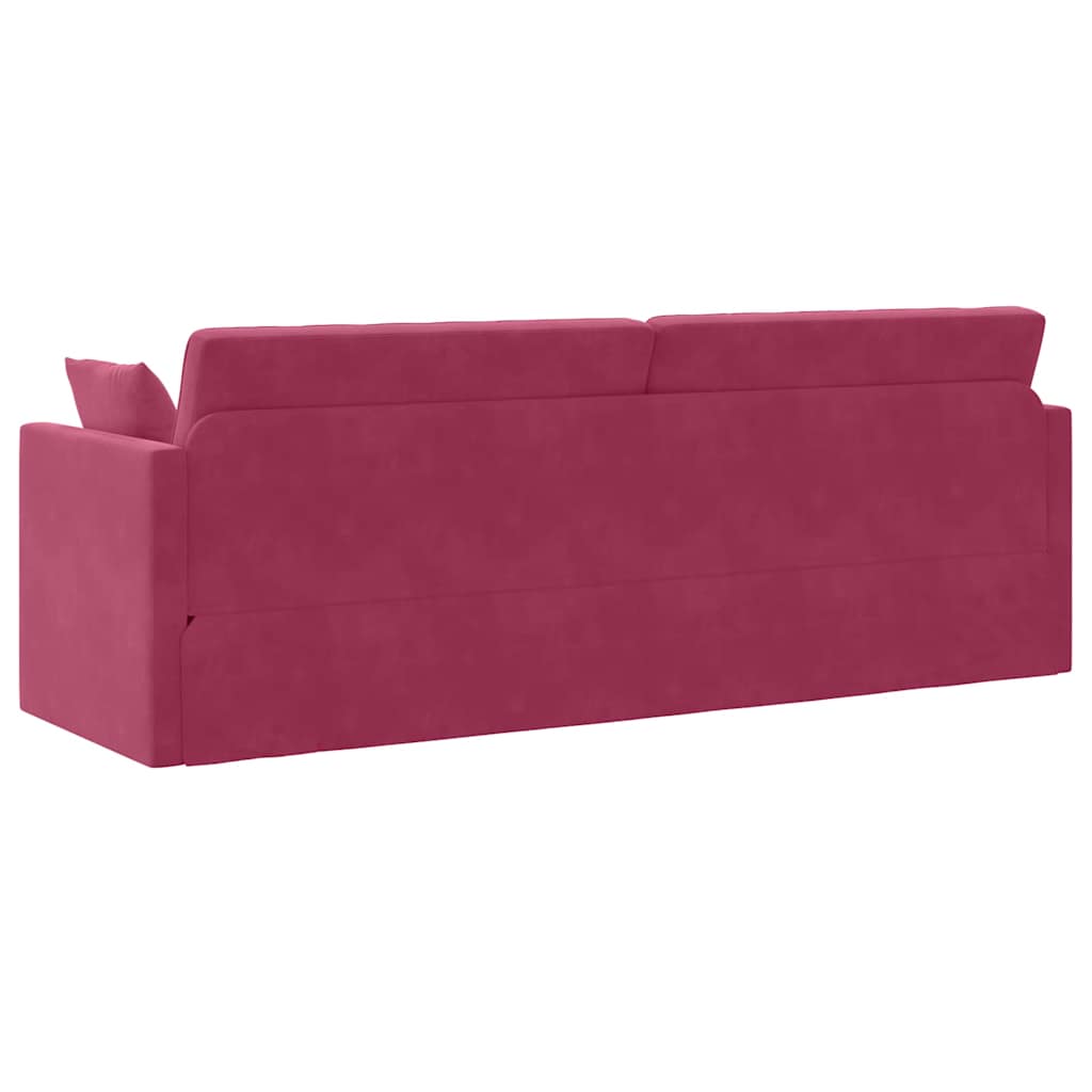 Divano Letto Rosso Vino 213 x 76 x 77 cm Velluto