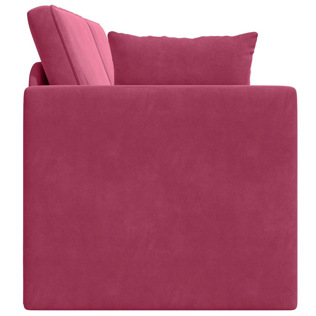 Divano Letto Rosso Vino 213 x 76 x 77 cm Velluto