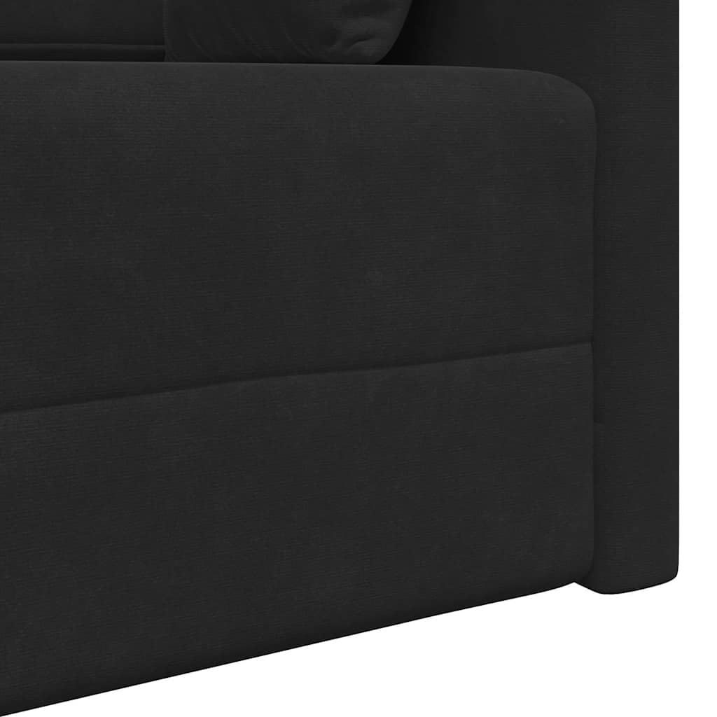 Divano Letto Nero 213 x 76 x 77 cm Velluto