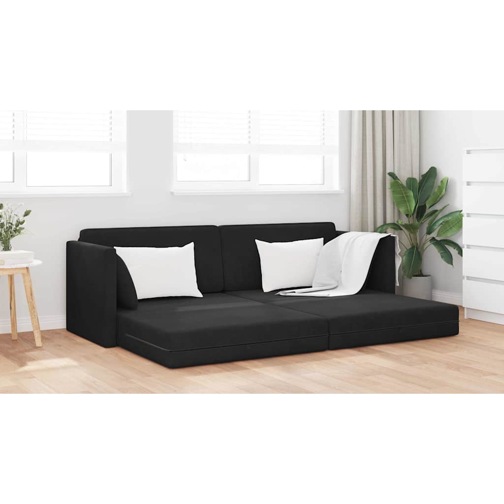 Divano Letto Nero 213 x 76 x 77 cm Velluto