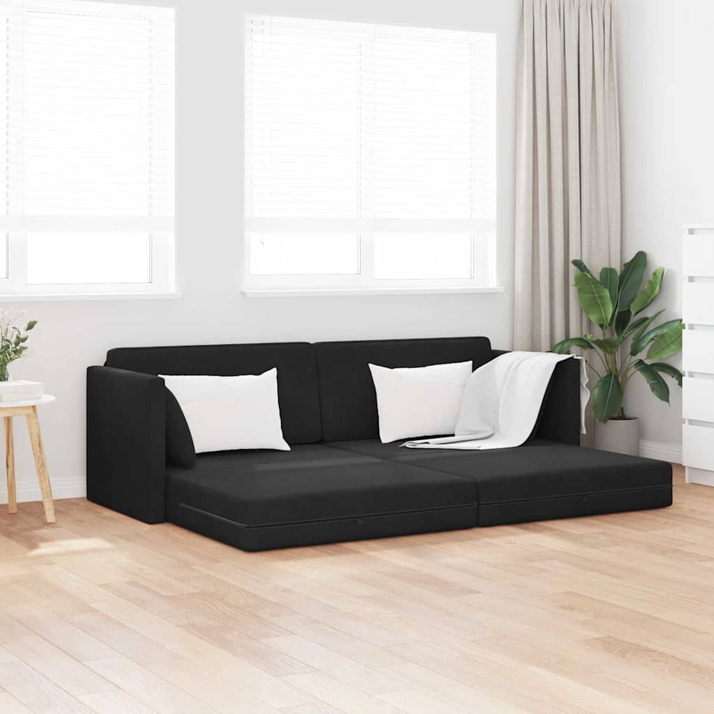 Divano Letto Nero 213 x 76 x 77 cm Velluto