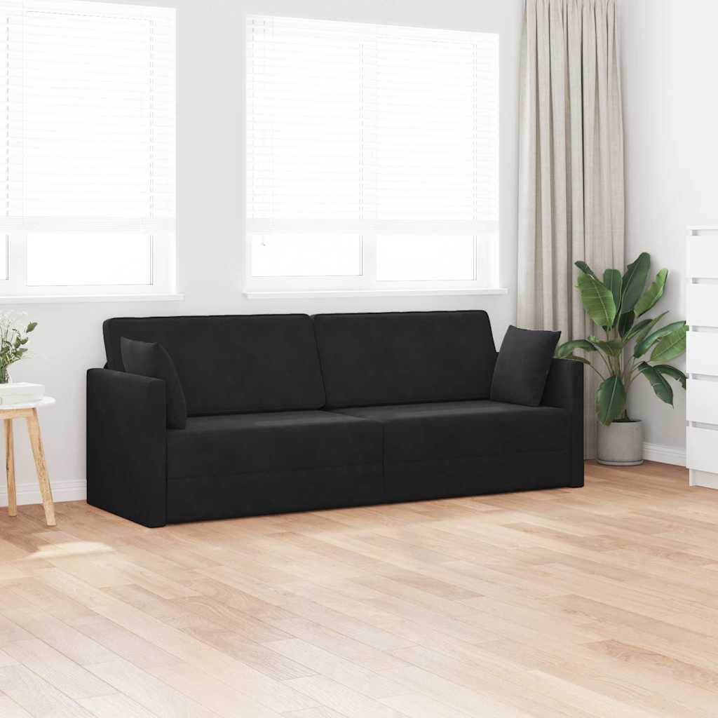 Divano Letto Nero 213 x 76 x 77 cm Velluto