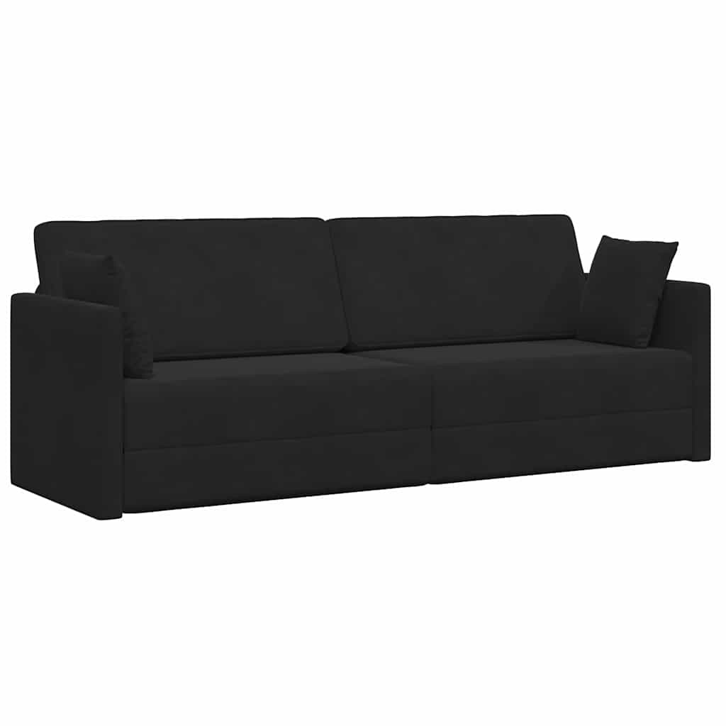 Divano Letto Nero 213 x 76 x 77 cm Velluto