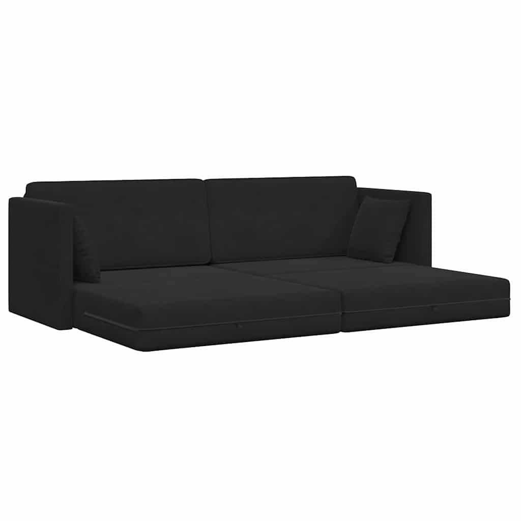 Divano Letto Nero 213 x 76 x 77 cm Velluto
