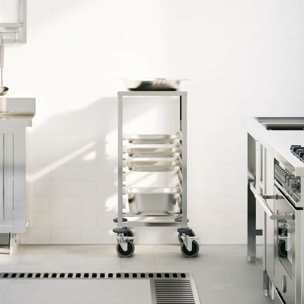 Carrello Portateglie con 6 GN Contenitori 39x55x87 cm - homemem39