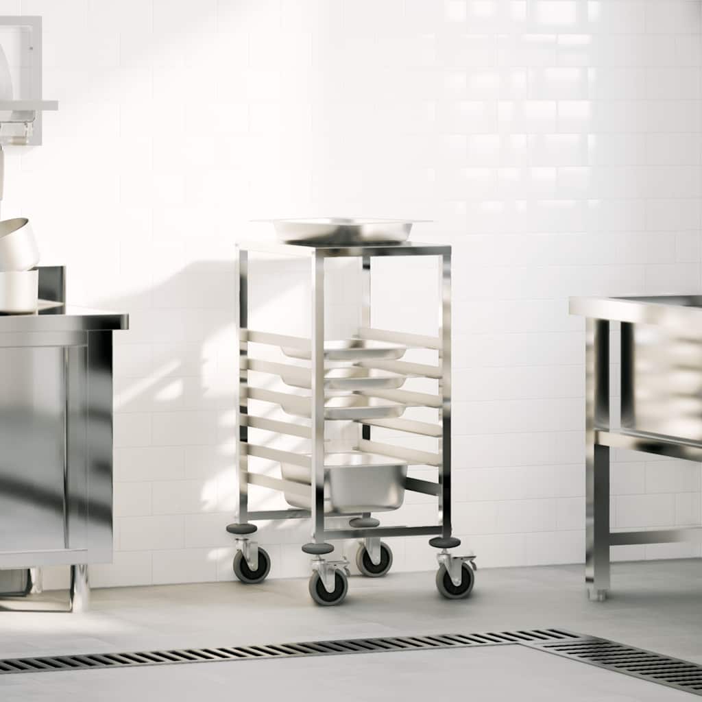 Carrello Portateglie con 6 GN Contenitori 39x55x87 cm - homemem39