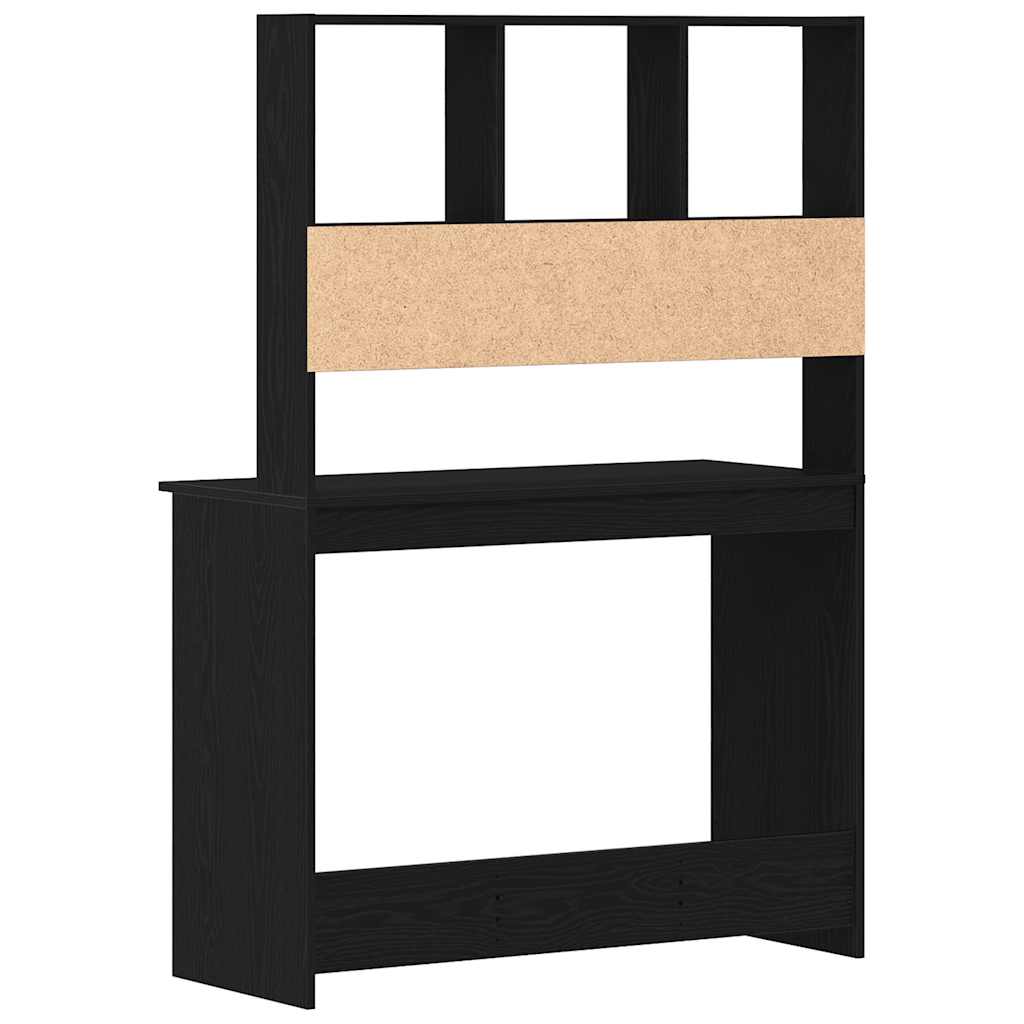 Scrivania con Mensole Rovere Nero 102x45x148 cm in Truciolato - homemem39