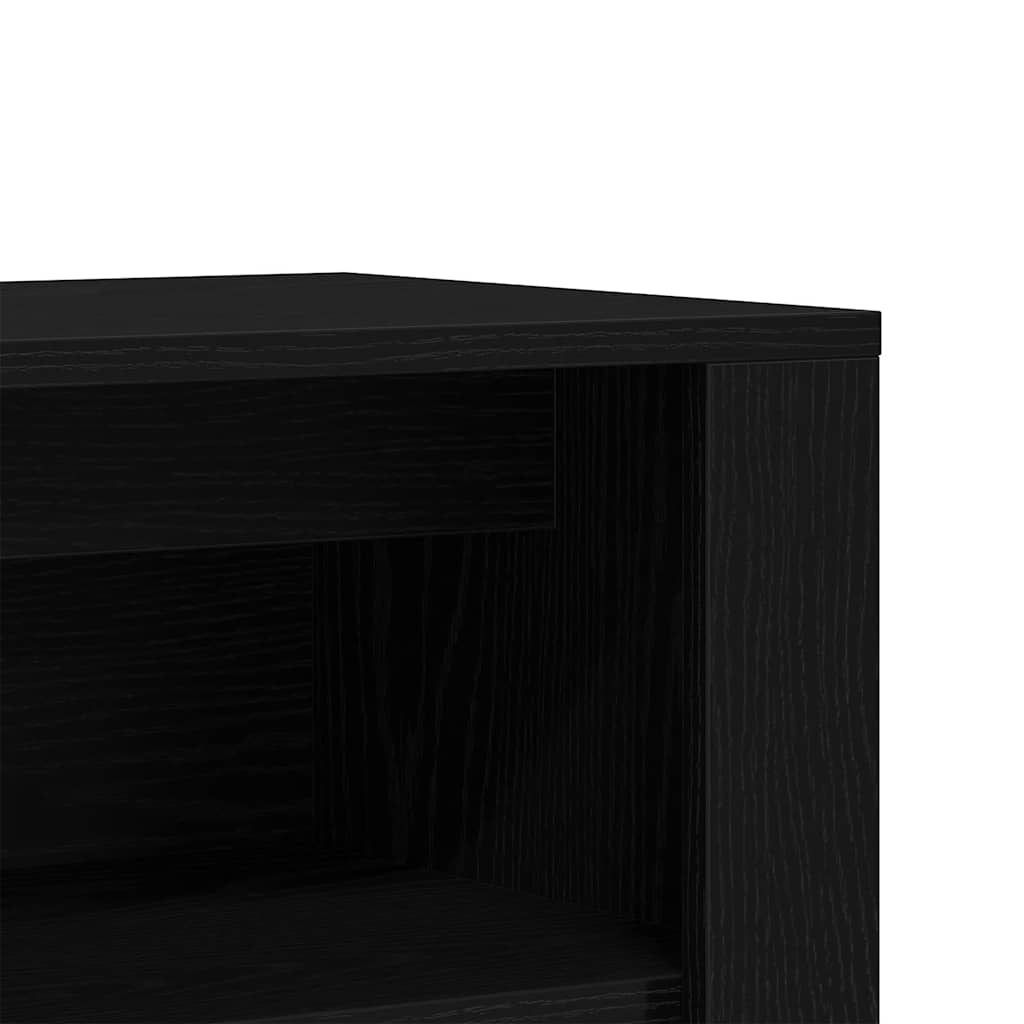 Panca Scarpiera Rovere Nero 100x35x45 cm in Legno di Argilla
