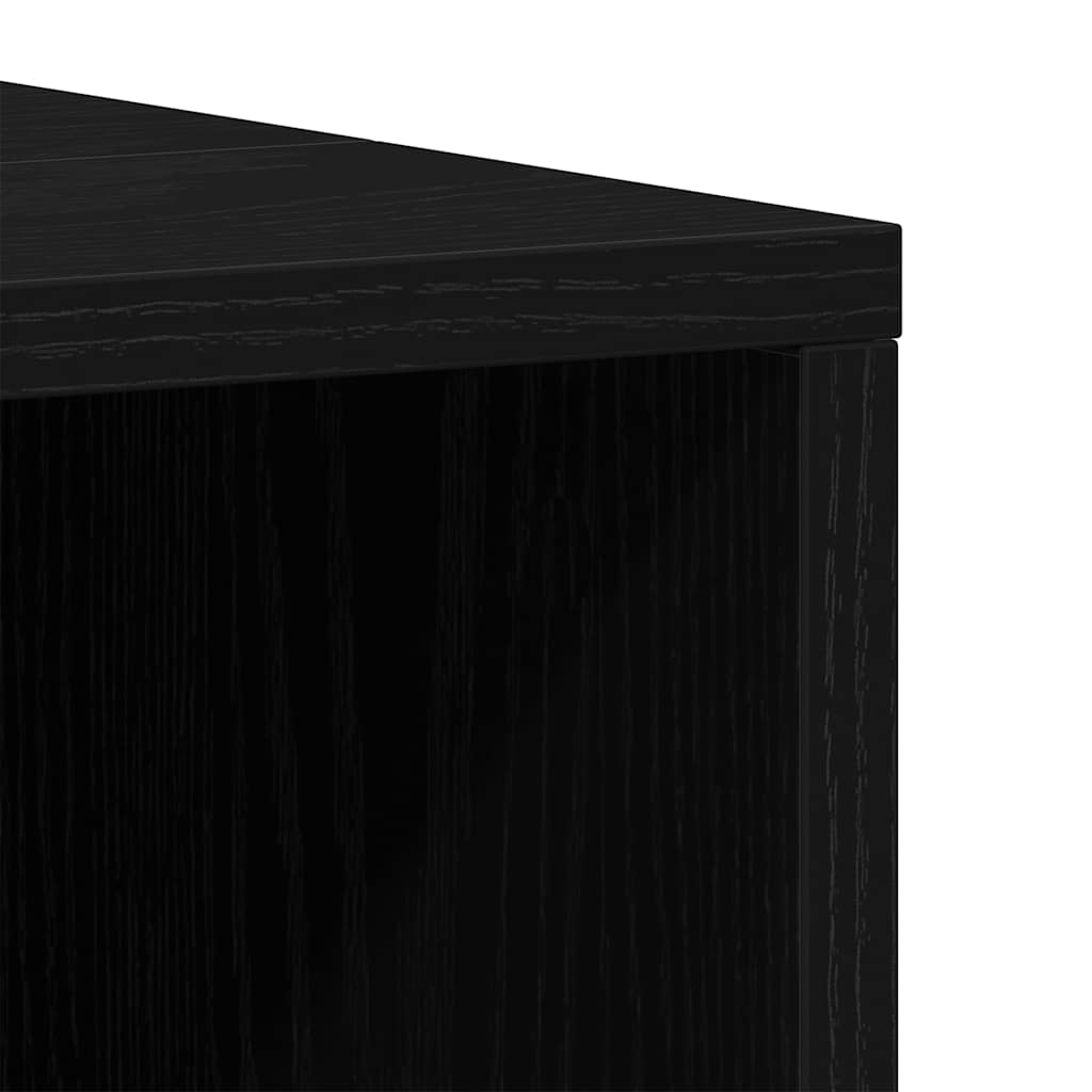 Mobiletto per Lavabo Rovere Nero 80x33x60 cm in Legno Massello | homemem39