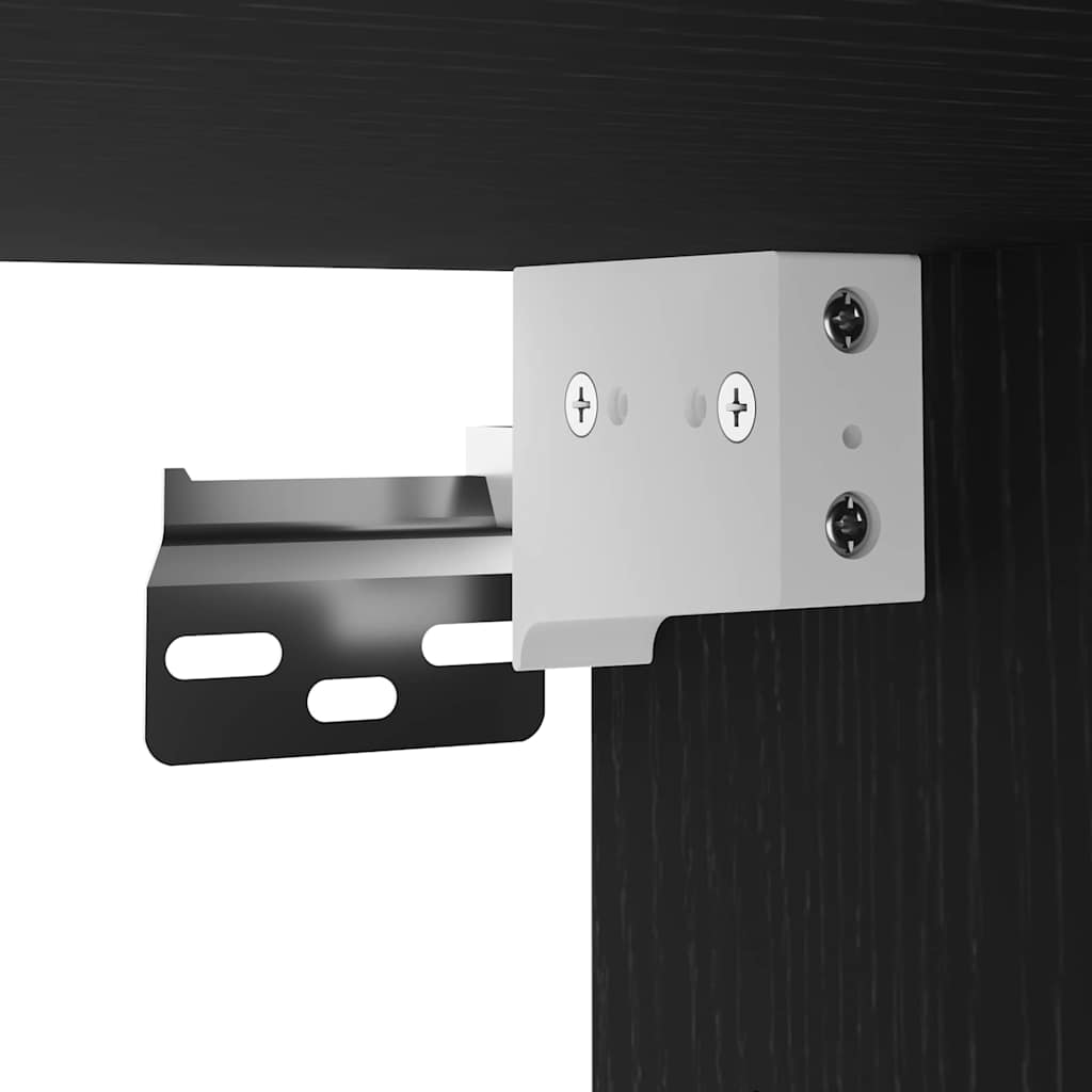 Set mobile TV 2 pz Rovere Nero Legno ingegnerizzato