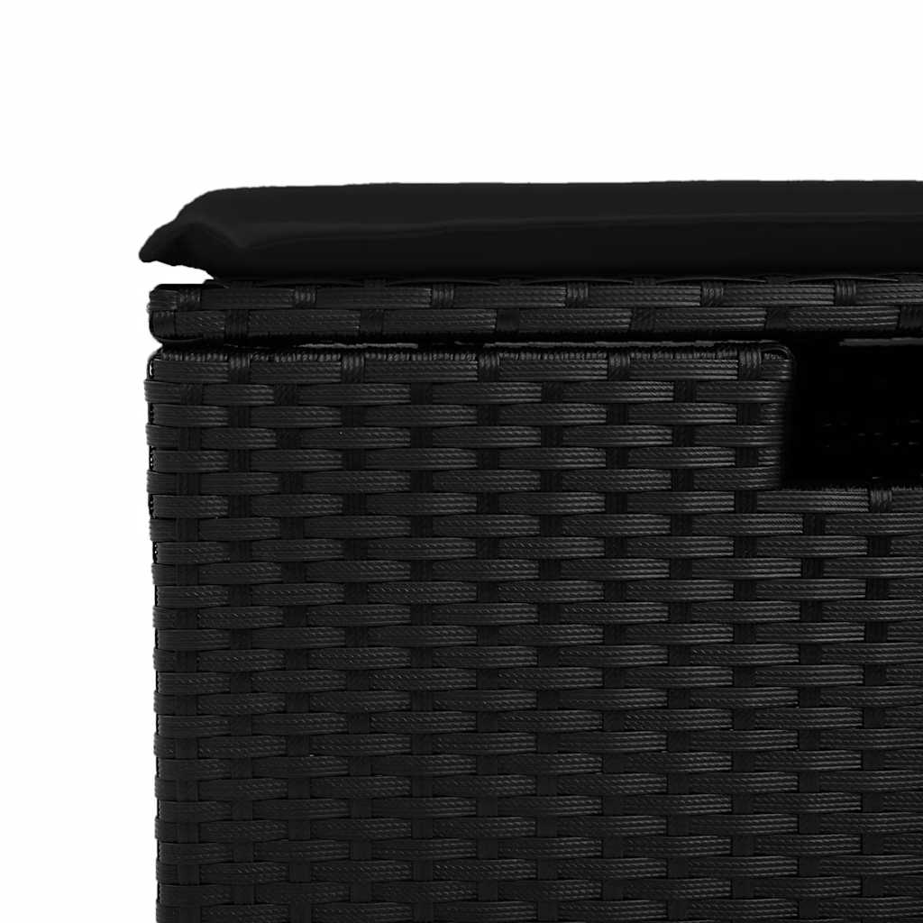 Set Divani da Giardino con Cuscini 7pz Nero Polyrattan | homemem39