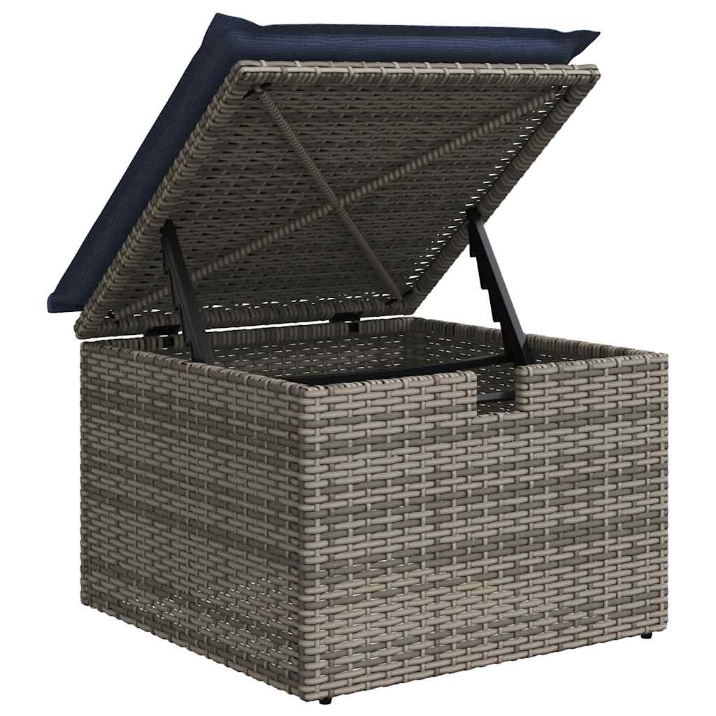 Set Divani da Giardino 7 pz con Cuscini Grigio in Polyrattan