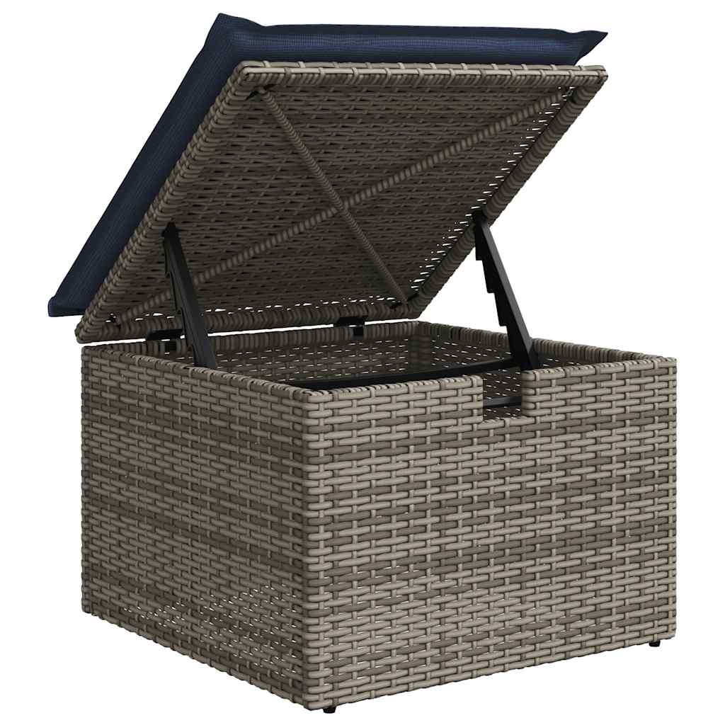 Set Divani da Giardino 7 pz con Cuscini Grigio in Polyrattan