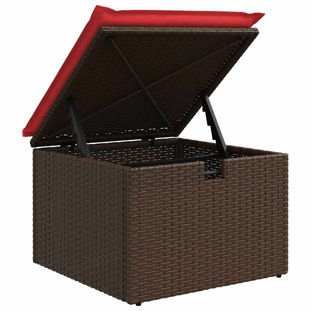 Set Divano Giardino 6 pz con Cuscini Marrone Polyrattan Acacia