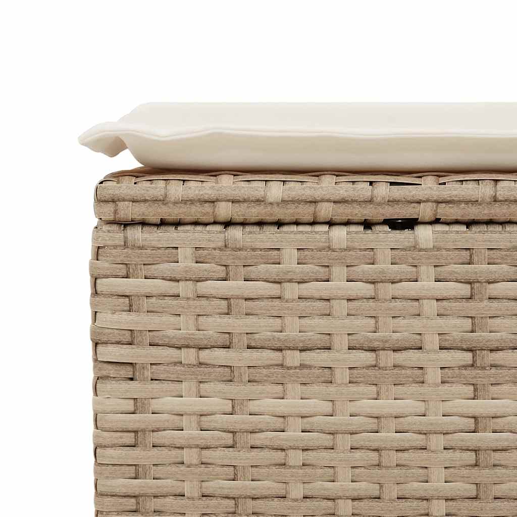 Set Divani da Giardino 7 pz con Cuscini Beige in Polyrattan
