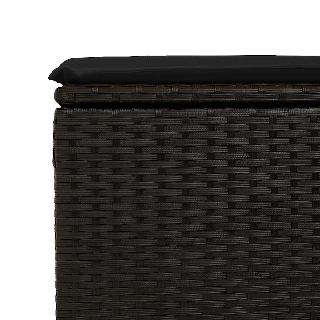 Set Divani da Giardino 9 pz con Cuscini Nero in Polyrattan | homemem39
