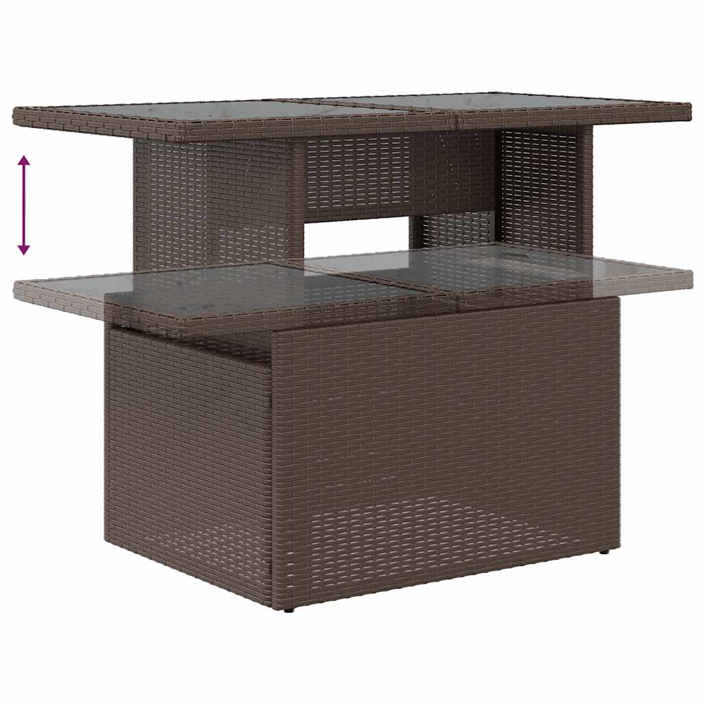 Set Divano Giardino 6 pz con Cuscini Marrone Polyrattan Acacia