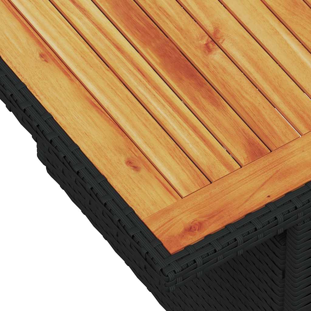 Set Divani da Giardino con Cuscini 7pz Nero Polyrattan Acacia | homemem39