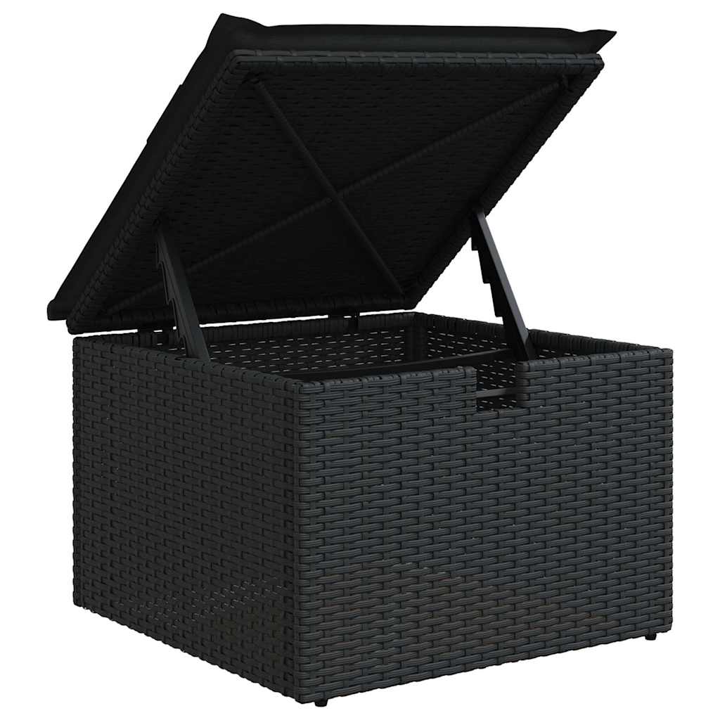 Set Divani da Giardino con Cuscini 8 pz Nero Polyrattan Acacia | homemem39