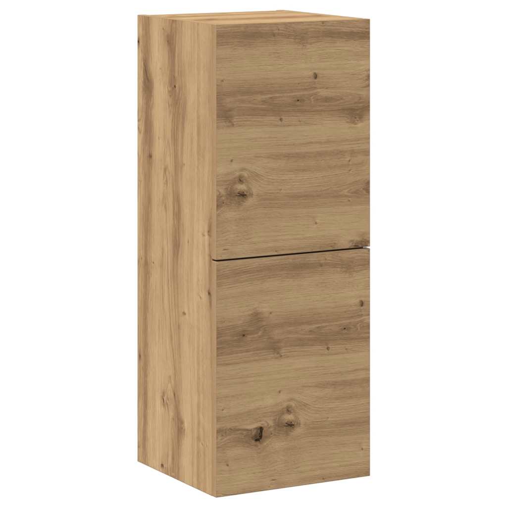 Set Mobile TV 4 pz Montato a Parete Rovere in Legno Multistrato - homemem39