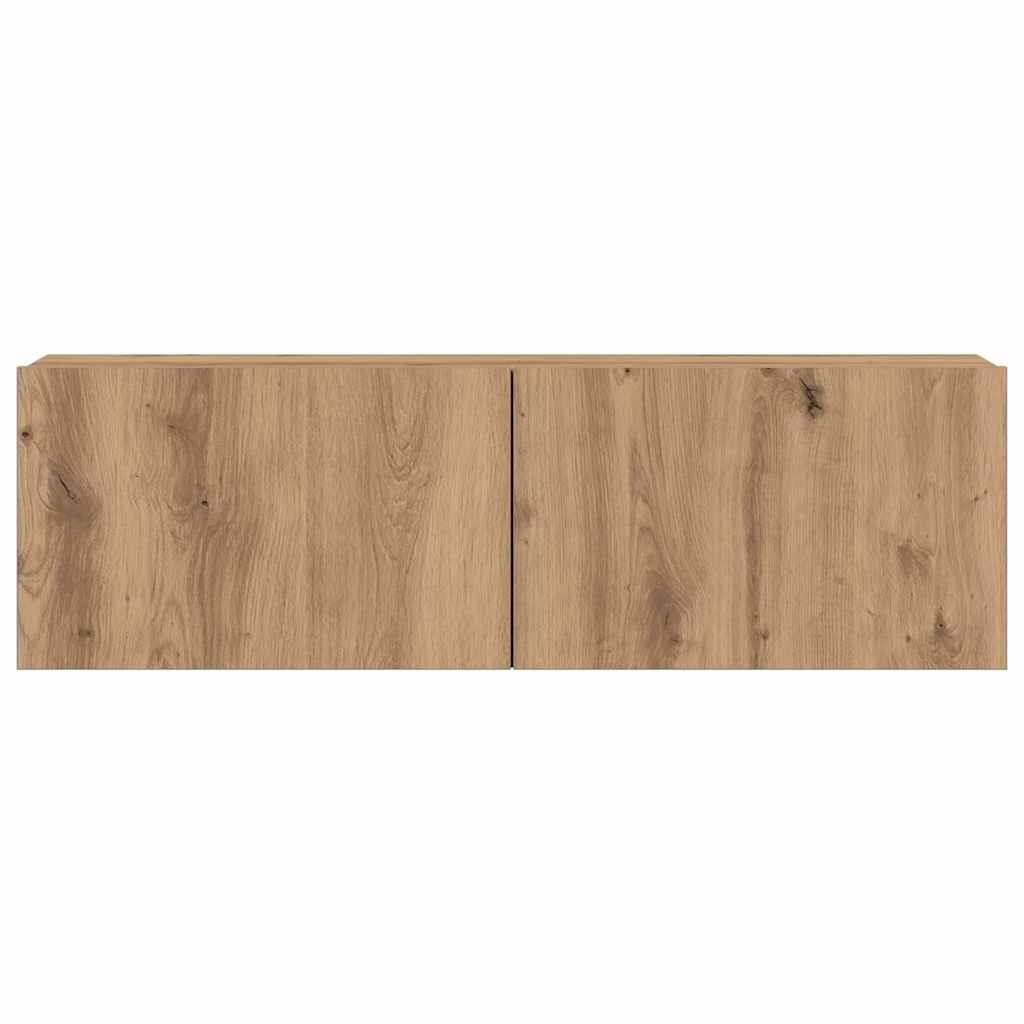 Set Mobile TV 7 pz Montato a Parete Rovere in Legno Multistrato - homemem39