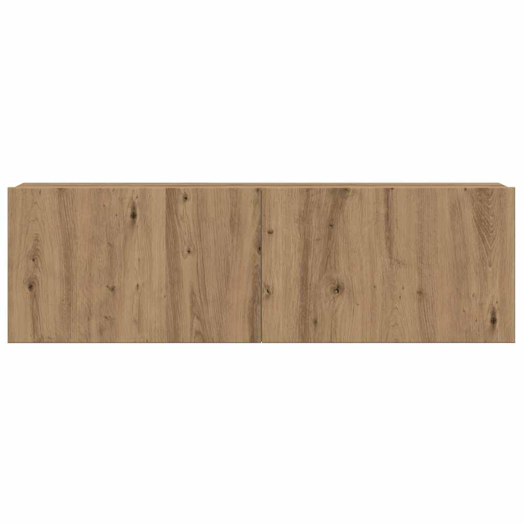 Set Mobile TV 6 pz Montato a Parete Rovere in Legno Multistrato - homemem39