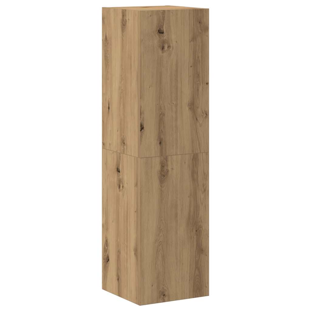 Set Mobile TV 3 pz Montato a Parete Rovere in Truciolato - homemem39