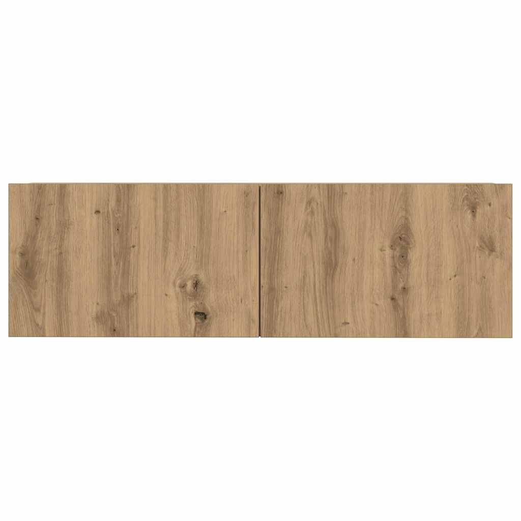 Set Mobile TV 7 pz Montato a Parete Rovere in Legno Multistrato - homemem39