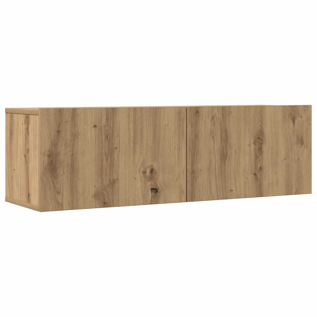 Set Mobile TV 7 pz Montato a Parete Rovere in Legno Multistrato - homemem39