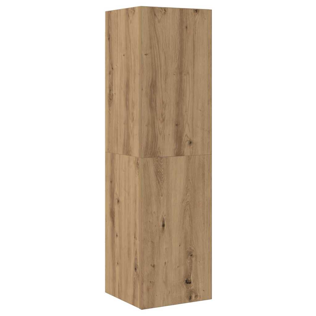 Set Mobile TV 7 pz Montato a Parete Rovere in Legno Multistrato - homemem39