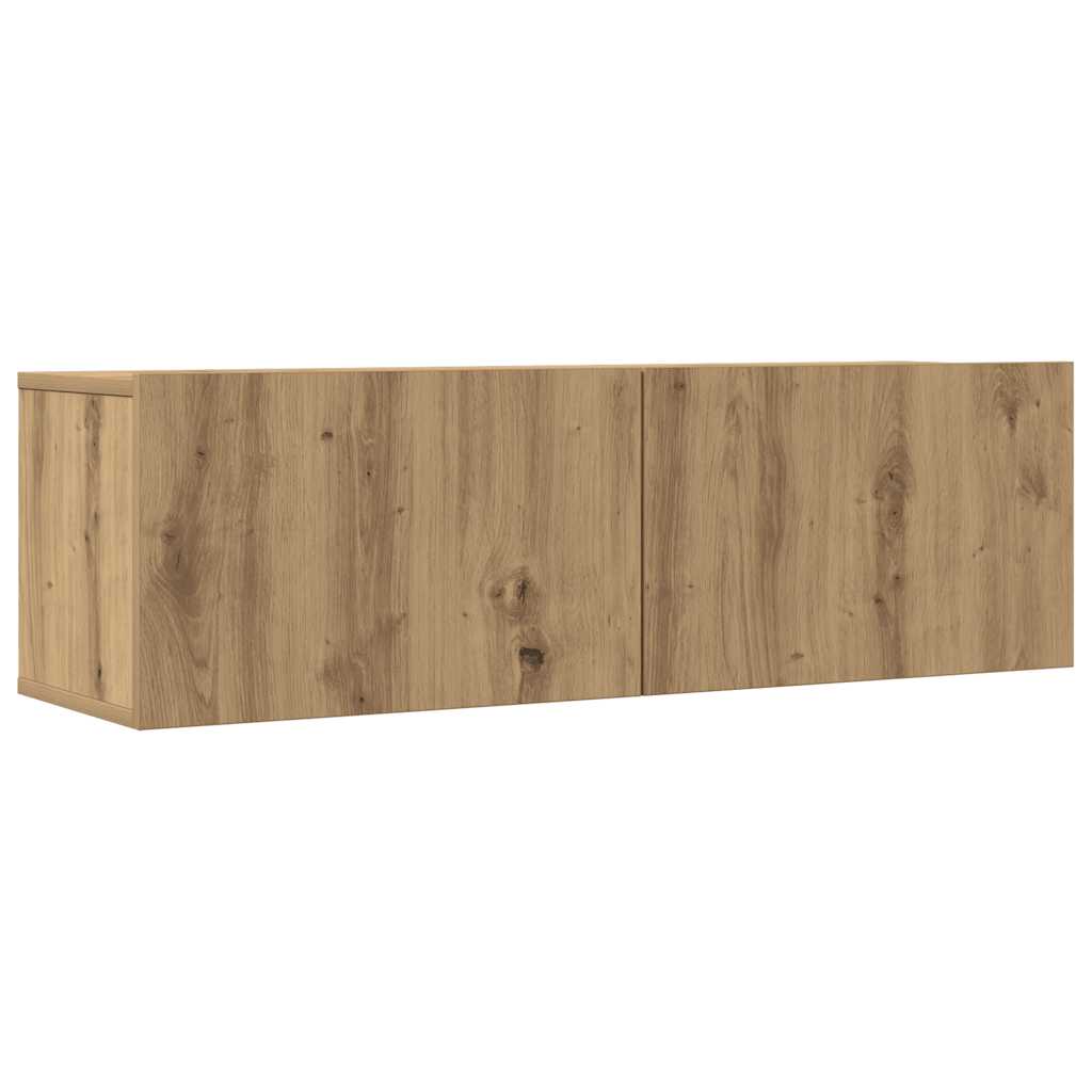 Set Mobile TV 7 pz Montato a Parete Rovere in Legno Multistrato - homemem39