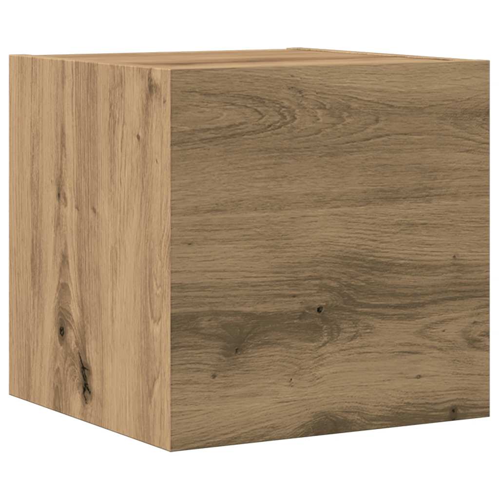 Set Mobile TV 4 pz Montato a Parete Rovere in Legno Multistrato - homemem39