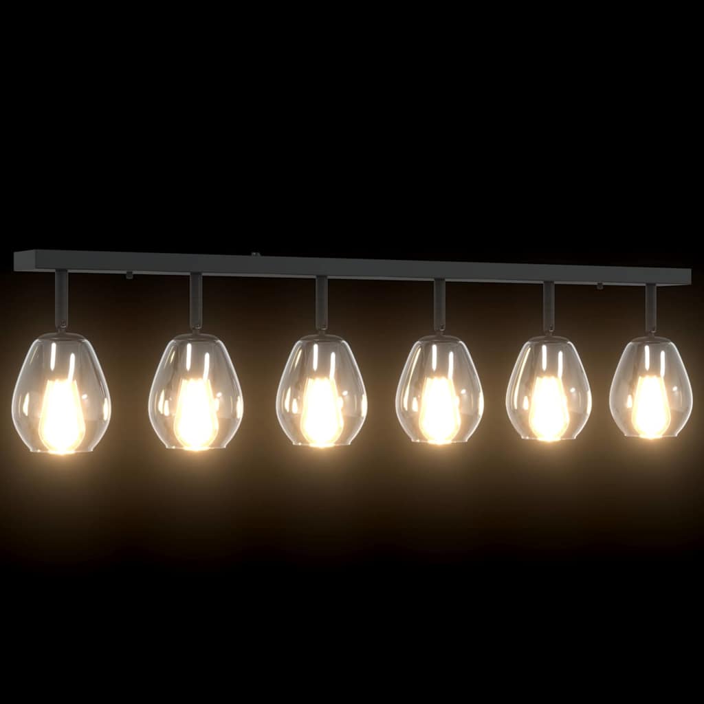 Faretto da soffitto Nero 110,5 x 13 x 26 cm Vetro e Metallo | homemem39