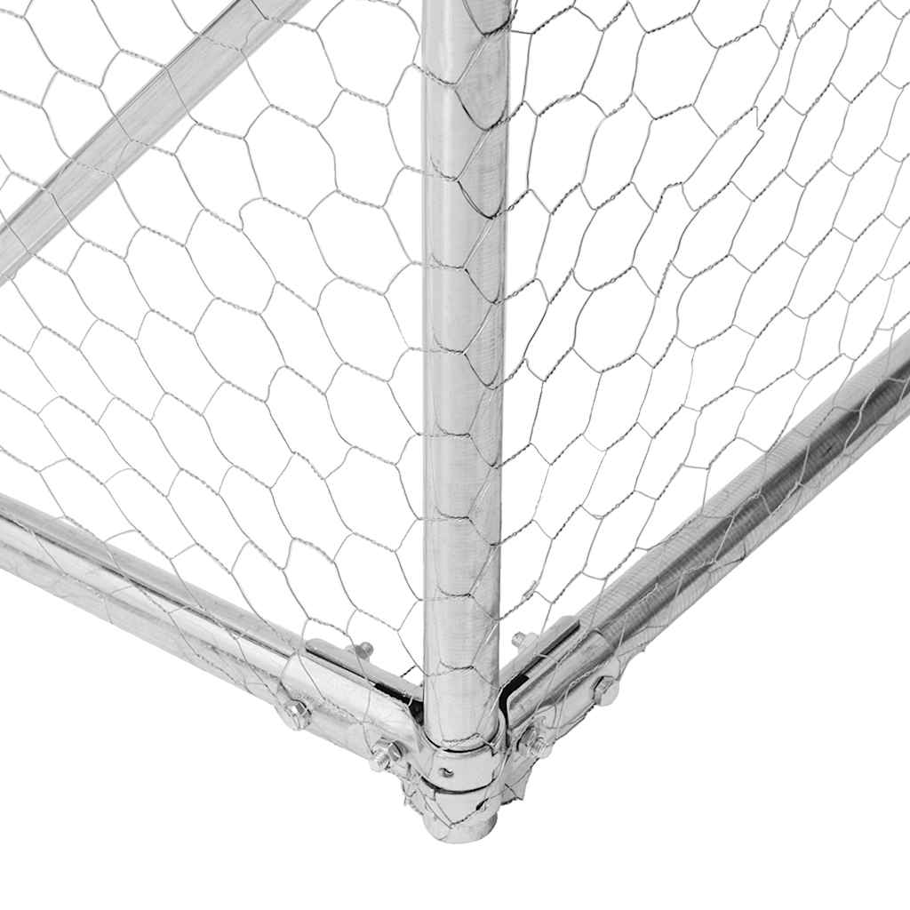 Cuccia per Cani da Esterno con Recinto 5x2x1,5m Acciaio Zincato - homemem39
