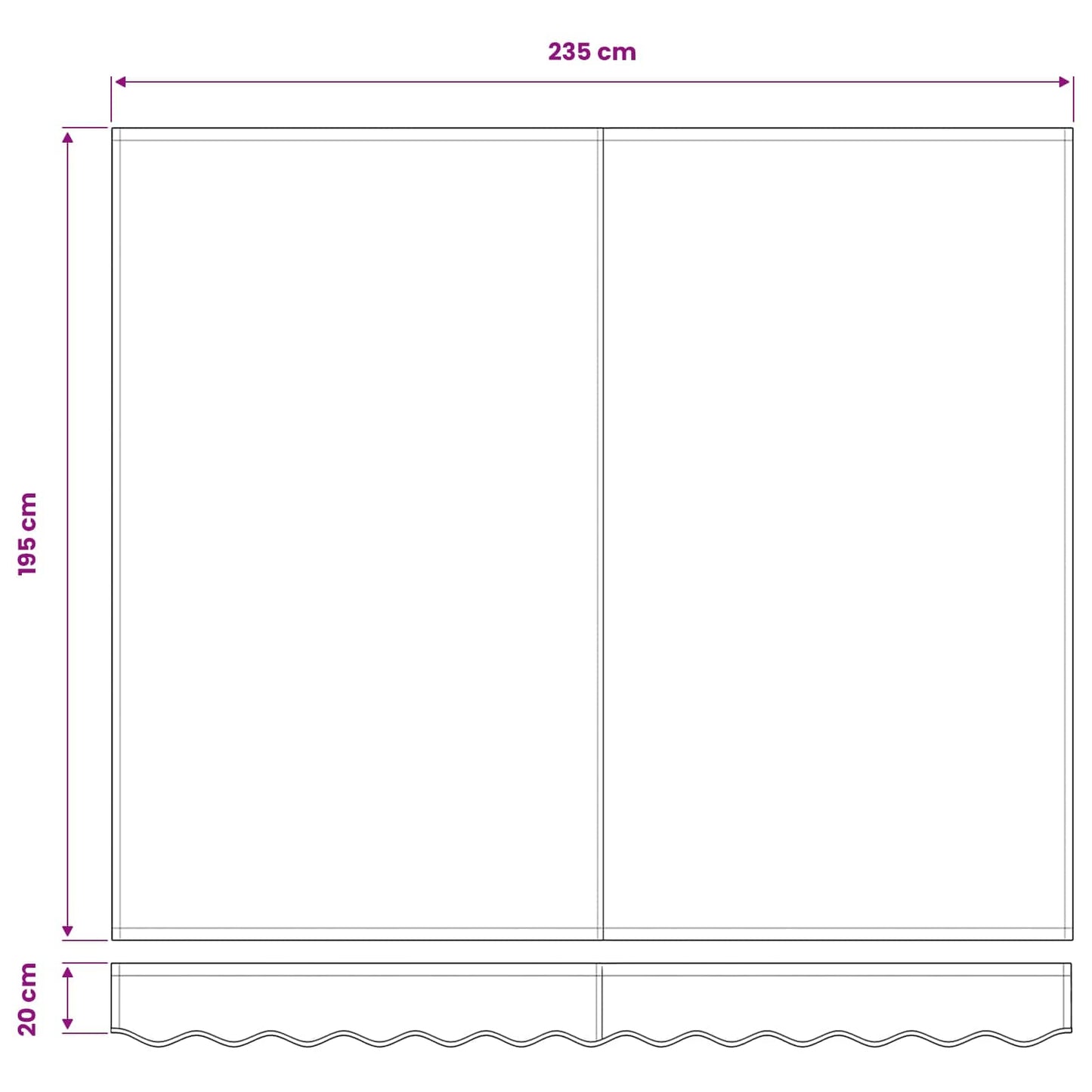 Telo di ricambio per tenda da sole Blu e Bianco 235 x 195 cm