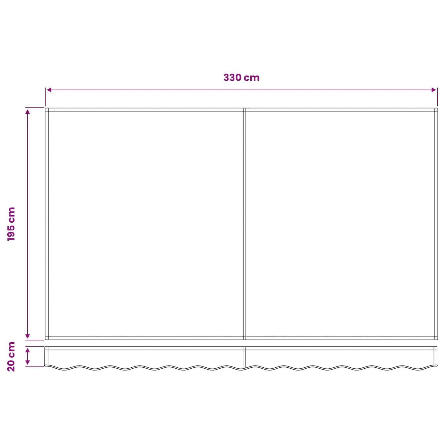 Telo di ricambio per tenda da sole Blu e Bianco 3,5 x 2 m
