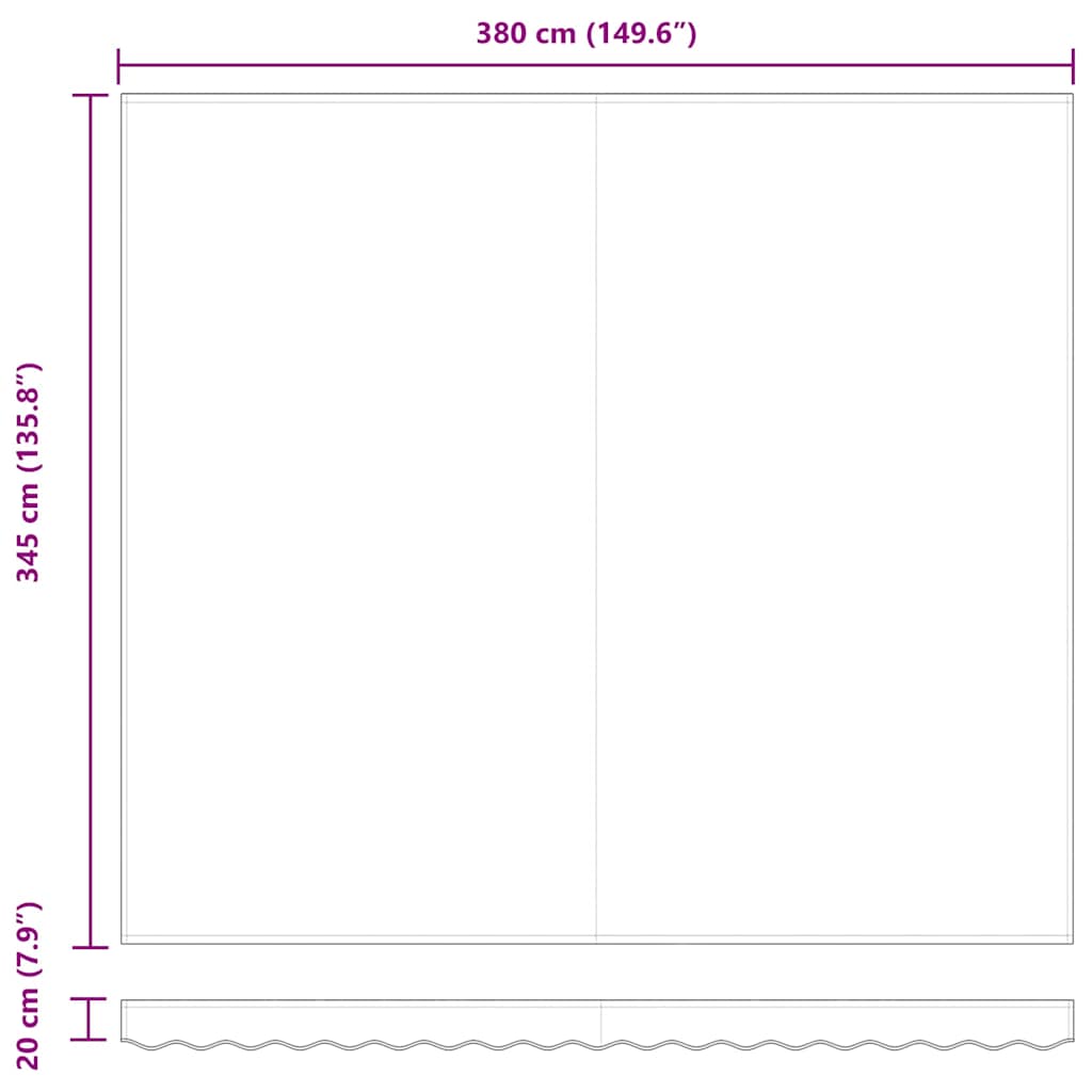 Telo di ricambio per tenda da sole Bianco 400 × 350 cm Tela - homemem39