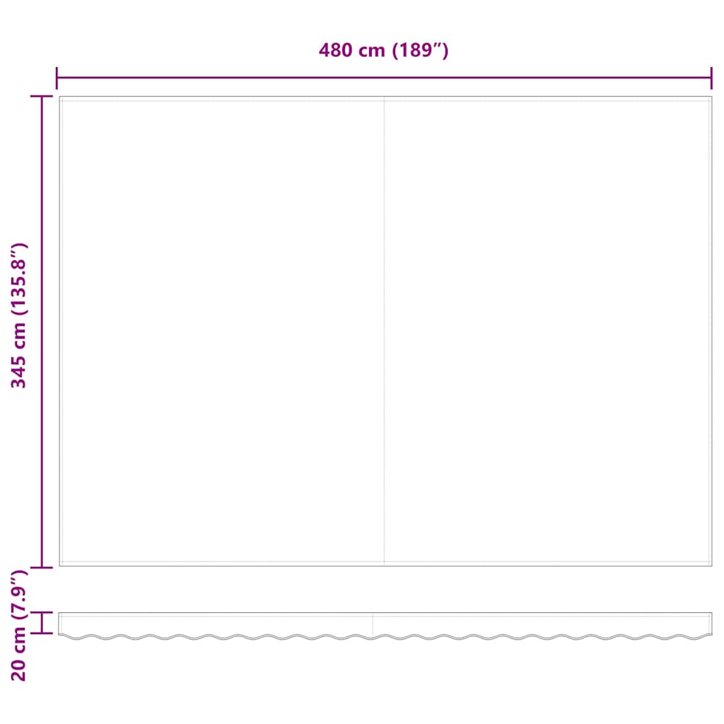 Telo di ricambio per tenda da sole Rosso 500 × 350 cm Tela