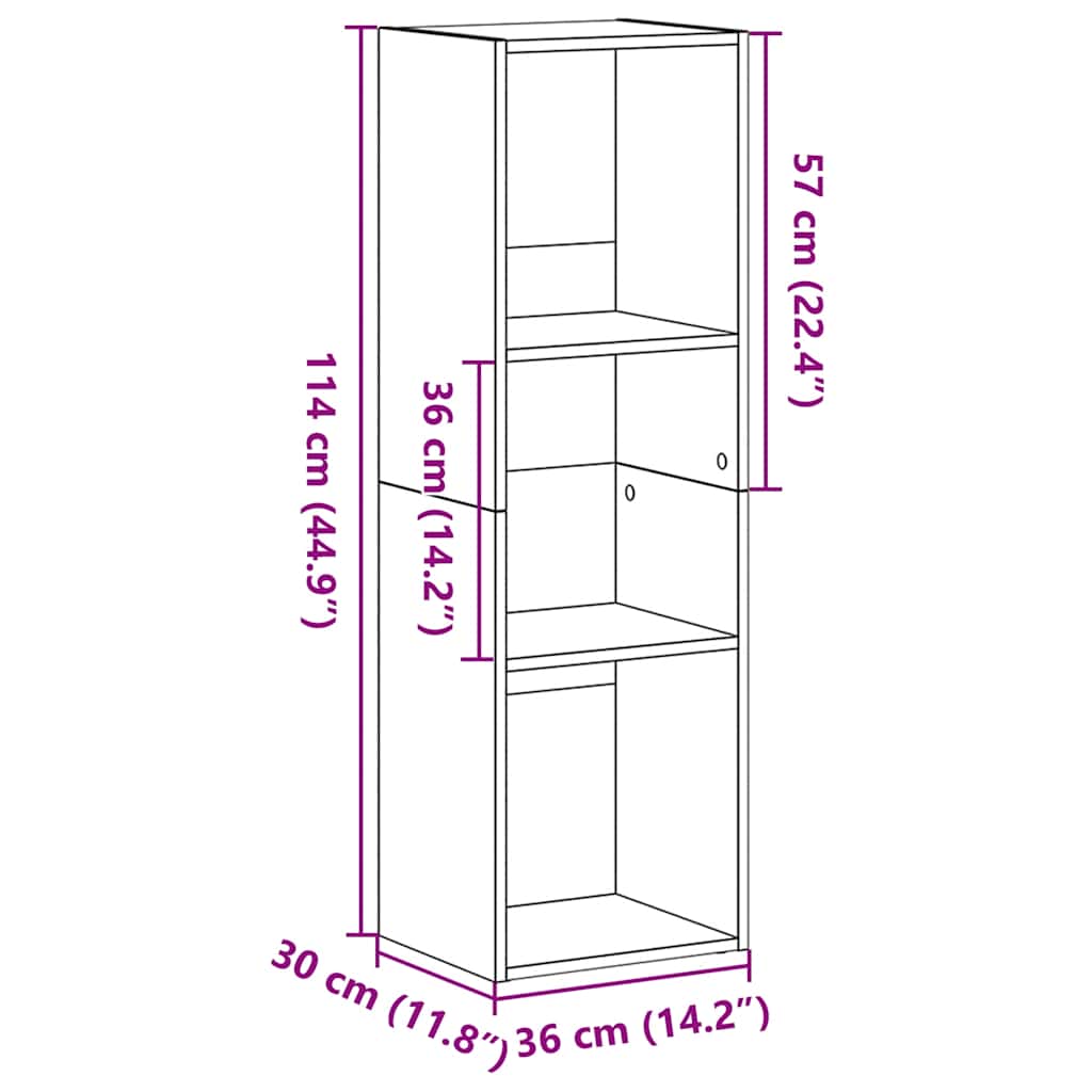 Libreria Rovere Nero 36x30x114 cm in Legno Multistrato