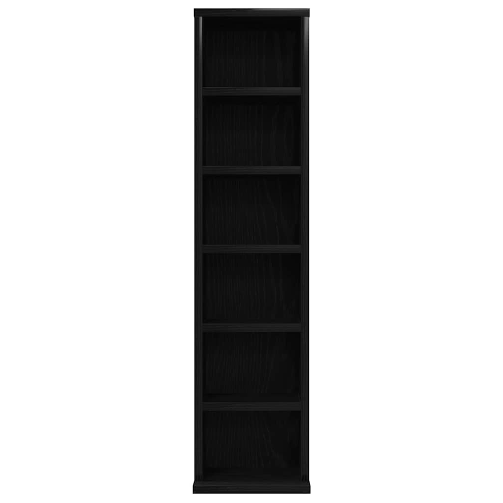Mobile Porta CD Rovere Nero 21x20x88 cm in Legno Multistrato - homemem39