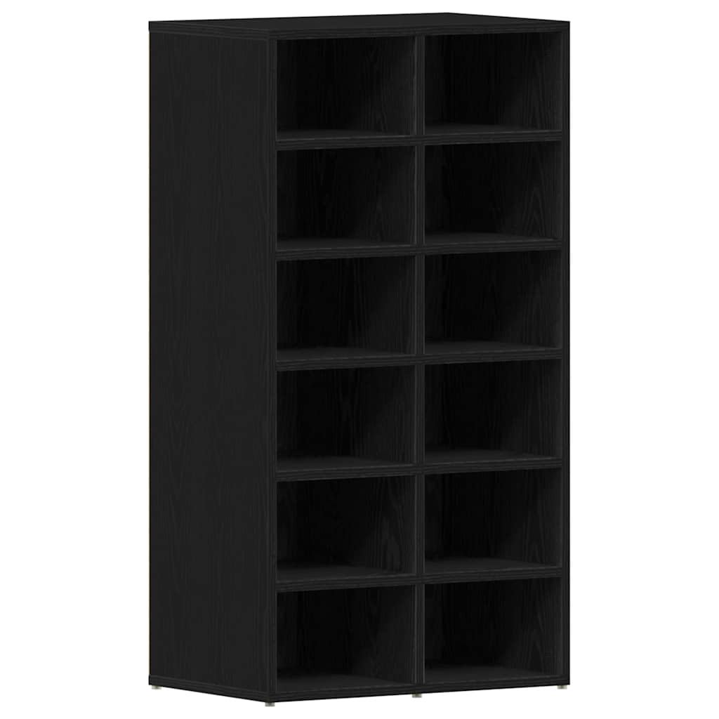 Scarpiera Rovere Nero 54x34x100,5 cm in Legno Multistrato - homemem39