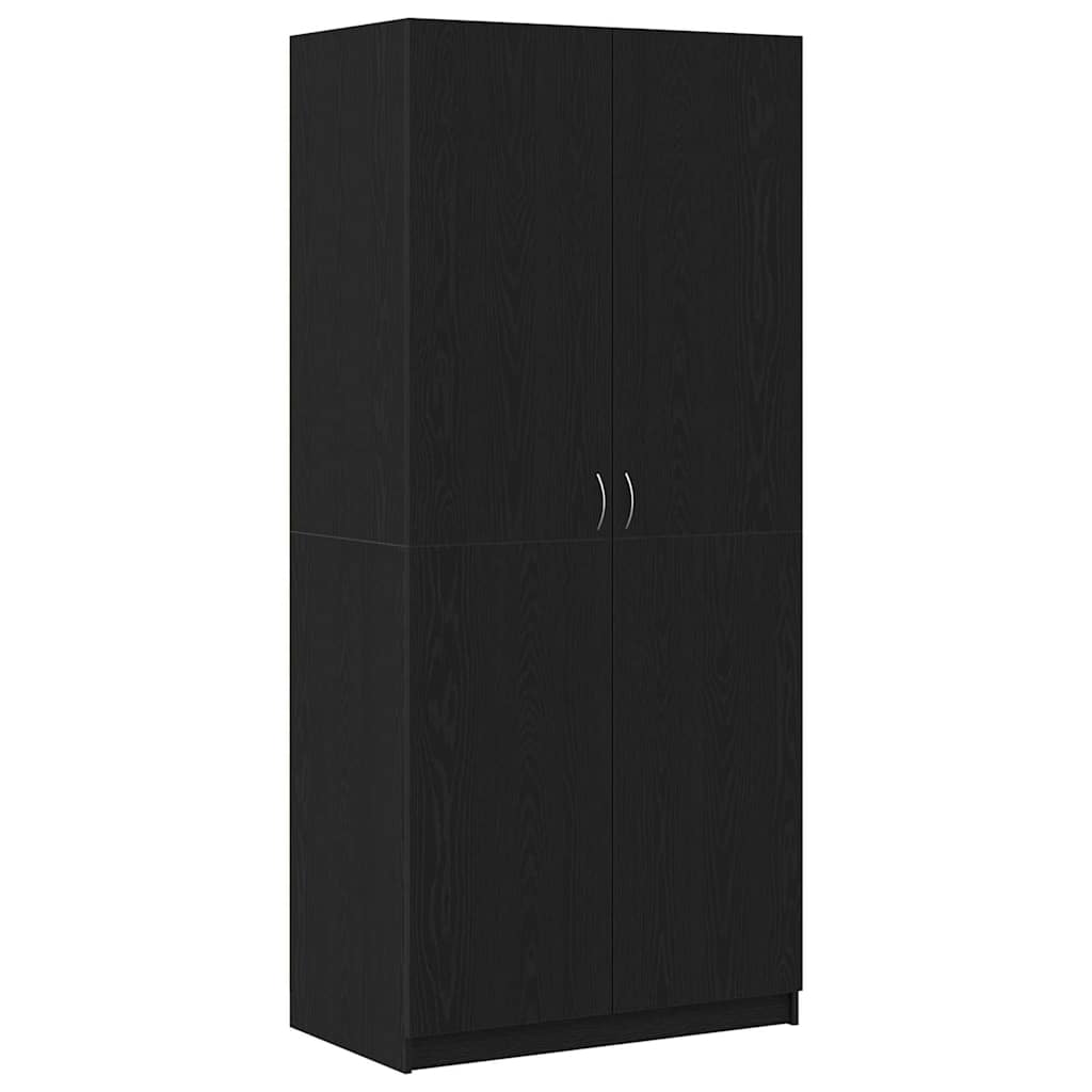 Guardaroba con porta Nero 90 x 52 x 200 cm Legno multistrato