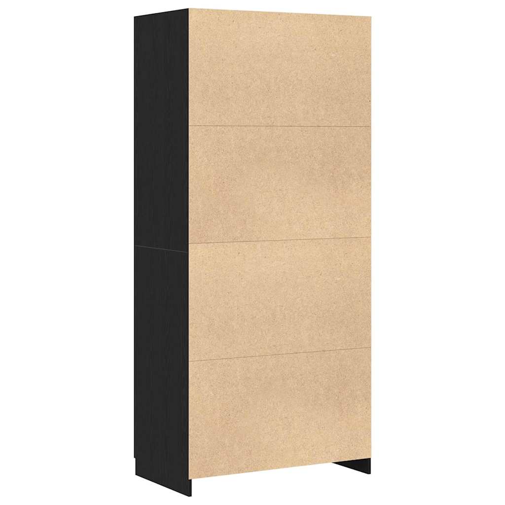 Guardaroba con porta Nero 90 x 52 x 200 cm Legno multistrato