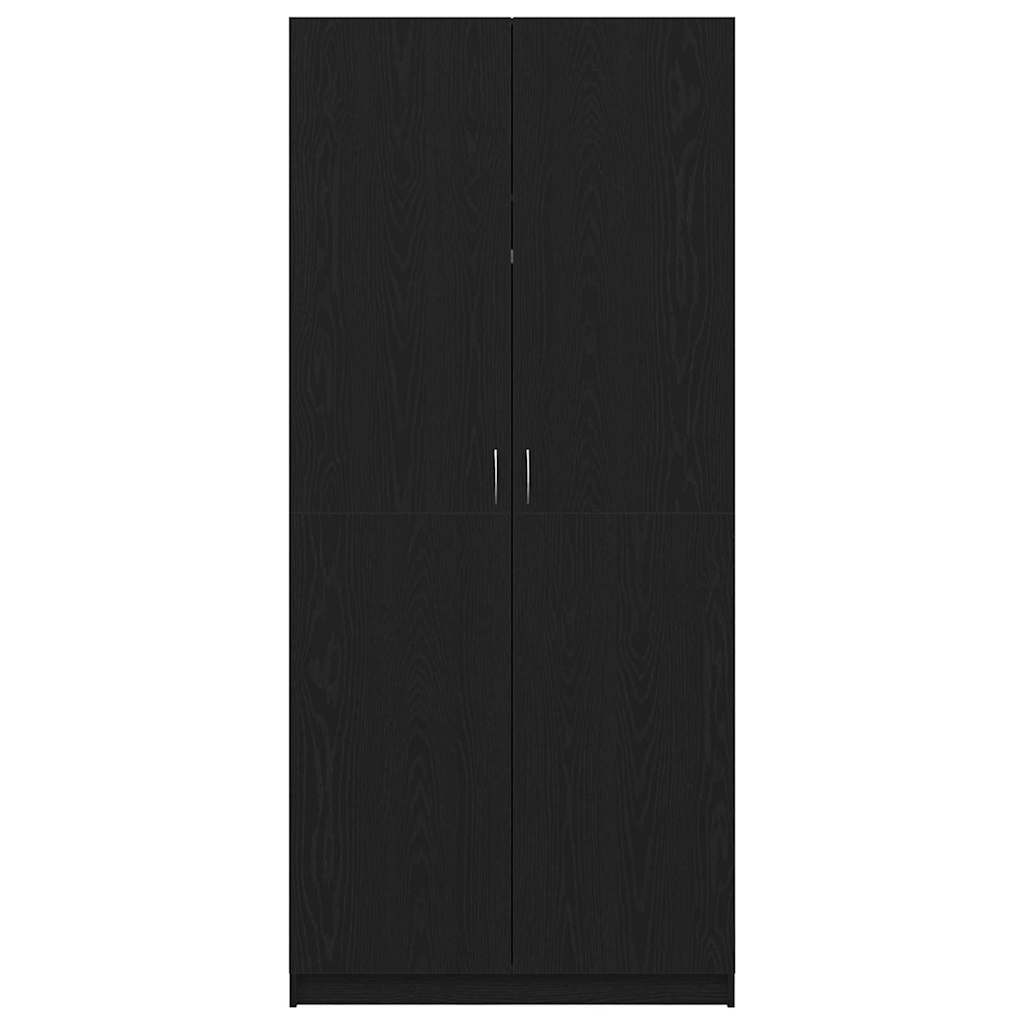 Guardaroba con porta Nero 90 x 52 x 200 cm Legno multistrato