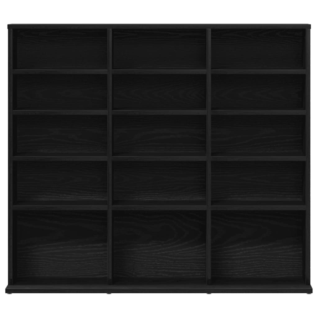 Mobile Porta CD Rovere Nero 100x23x89,5 cm Legno Multistrato - homemem39