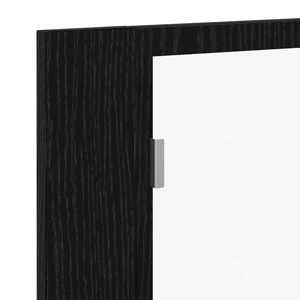 Mobiletto per specchio da bagno Rovere Nero 60 x 12 x 45 cm