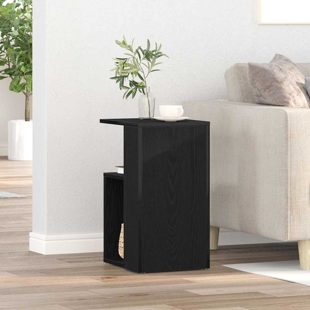 Tavolo laterale Rovere nero 36 x 30 x 56 cm Legno multistrato