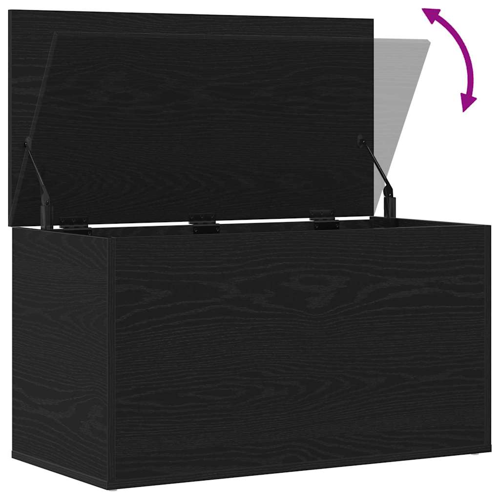 Scatola di Stoccaggio Rovere Nero 84 x 42 x 46 cm