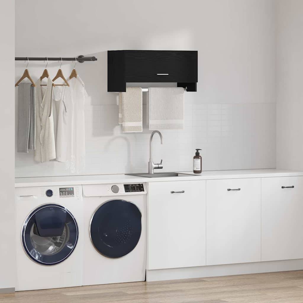 Guardaroba con porta Nero 70 x 32.5 x 35 cm Legno multistrato