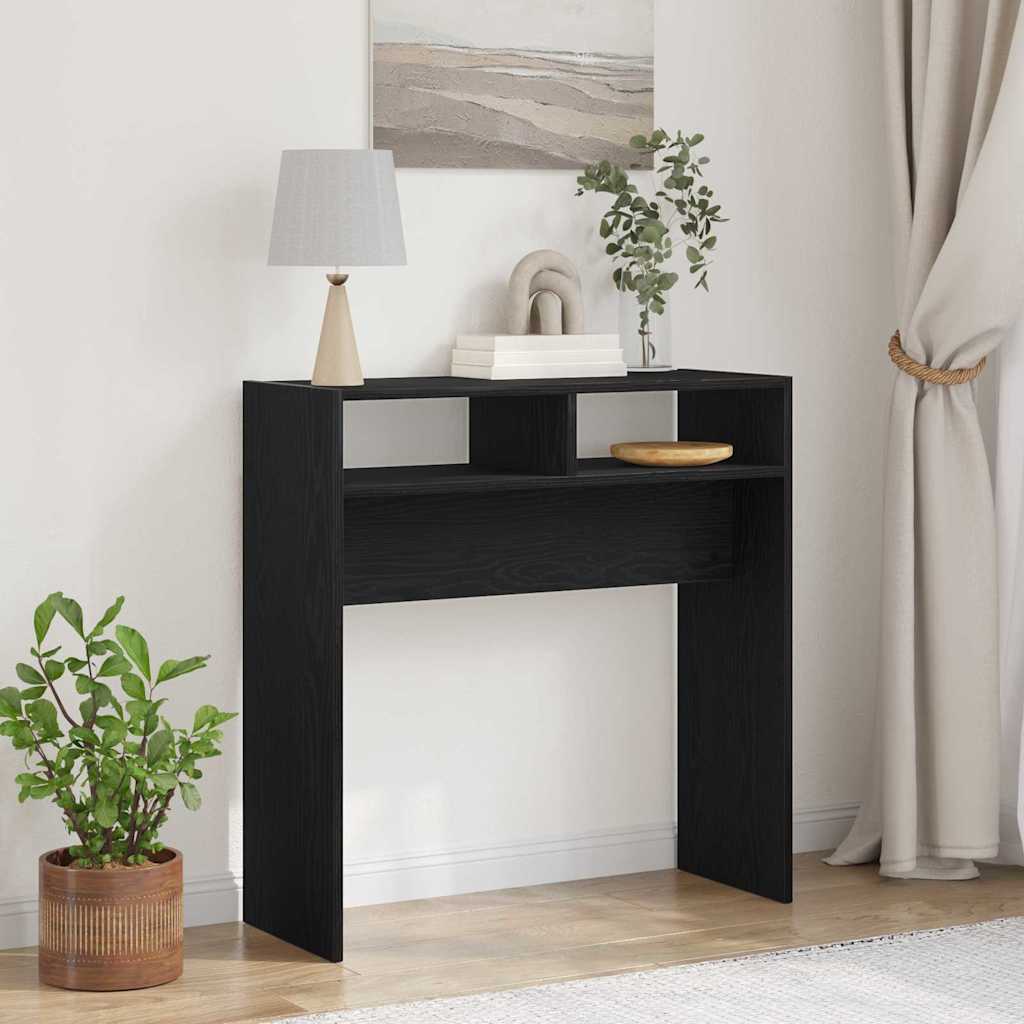 Tavolo consolle Rovere nero 78 x 30 x 80 cm Legno multistrato
